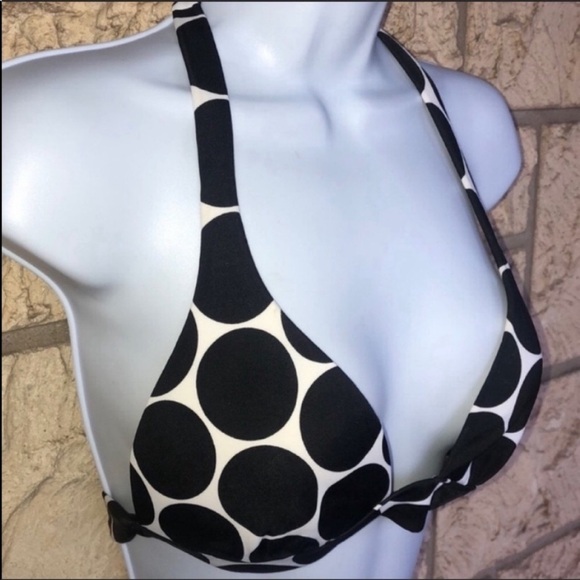 Victoria Secret Black & White Circle Polkadot Push Up Padded  Small - Picture 2 of 8